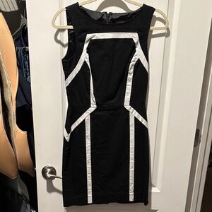 White House Black Market Black and White Geometric Mini Dress